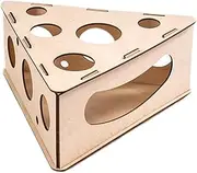 Cat Puzzle Box, Interactive Treat Feeder, Wooden Treat Maze, Mental Stimulation Toy, Enrichment Food Dispenser (11.02x11.02x3.94 inches), for Indoor Cats