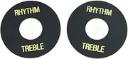 KAISH 2pcs Black w/Gold LP Guitar Toggle Switch Washer Plate Rhythm Treble Ring for Les Paul