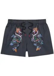 Boardies Shenlong Printed Shell Swim Shorts - Grey L