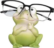 [Generic] Eyeglass Holder | Frog Statue Glasses Holder Stand,Decorative Eyewear Storage, Desktop Organizer Home Ornament Display For Living Room Bedroom Desk Table