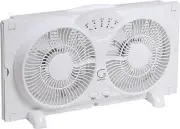 New in Box White Genesis Twin High Velocity Reversible AirFlow Fan LED Indicator