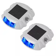 2x Solar Driveway Lights Deck Pathway Lights Solar Dock LED Light Safety Light~Blue Light