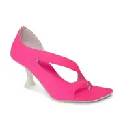 NEW JEFFREY CAMPBELL Berger Pink Neon Heeled Shoes Sandal Size US 8