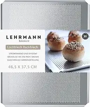 LEHRMANN Perforated Tray 46.5 x 37.5 cm Baking Tray Cake Tray Baguette Tray Pizza Tray Compatible Replacement for Oven Bosch Neff Siemens