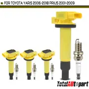 4x Yellow Ignition Coil & 4x Double Iridium Spark Plug Kit for Toyota Echo 2000 (for: Toyota)
