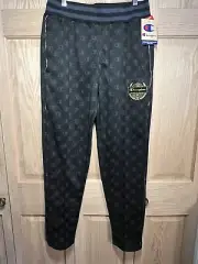 NWT Champion Allover Print Track Pants, Gold Lurex Logo FAST SHIPPING
