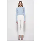Jonathan Simkhai Jesslyn Cropped Flare Pants White High Waist Seamed US 8 NWT