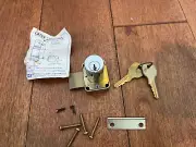 NATIONAL LOCK,4 PIN TUMBLER SURFACE MOUNT DEADBOLT DOOR/CABINET LOCK W KEYS,VTG