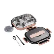 1Set 18/8 Stainless Steel Lunch Box With Tableware Bowl Leak-Proof Bento Box For Kids School Food Container Kitchen Food Box