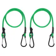 2 Pack Bungee Cords with Hooks 20" Straps Strong Elastic Rope Green