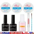 3Pcs Nail Art UV LED Builder Gel Extension Top Base Coat Glue Manicure Salon Kit