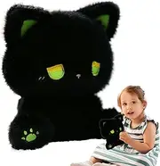 Stuffed Cat Toys, Kitten Plush Throw Pillow, Interactive Soft Pillow Decor for Sofa Living Room Car Table Dining Room