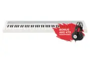 Korg B2 88 Weighted Hammer Action Digital White With AKG K-72 Headphones
