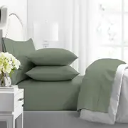 Renee Taylor Premium 1000TC Egyptian Cotton Queen Bed Sheet/Pillowcase Juniper