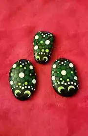 Ladybug painted mandala rock art