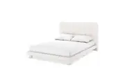 Aina Tufted Boucle Bed Frame - Cream White - Queen