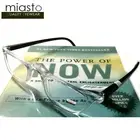NWT$39.99 MIASTO HALF FRAME 1/2 READING GLASSES~CRYSTAL CLEAR+2.25~SPRING HINGE