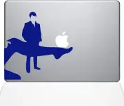 The Decal Guru Ooh La La MacBook Decal Vinyl Sticker - 12" MacBook - Dark Blue
