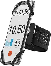 BONE Run Tie Connect Kit, Running Phone Holder Detachable 360° Rotation Armband for Workout for iPhone 15 14 13 12 11 Plus Pro Max Samsung, Phone Size 4.7-7.2" (Phone Holder & 3 Arm Straps Included)