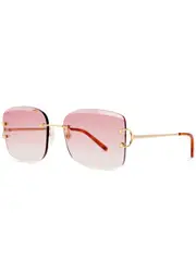 Cartier Signature Rectangle-frame Sunglasses - Gold One Size