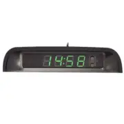 Car Clock Thermometer Solar Powered USB Digital Time Temperature Meter Dashboard