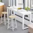 120cm Profile Console Table Wood & Metal Narrow Desk Bench (White)
