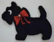 Embroidered Patch - SCOTLAND Black Scottie Dog IRON-ON or SEW