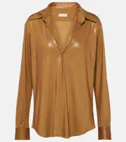 [Dries Van Noten] Dries Van Noten Coated jersey shirt AU 10 beige