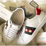 二手正品 GUCCI ACE系列 STUDDED LEATHER SNEAKER 雙側珍珠 鉚釘 小白鞋