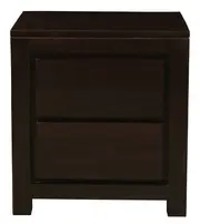 Amsterdam 2 Drawer Bedside Table - Chocolate