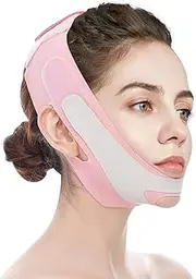Chin Strap for Sleeping, Far Infrared V Line Lifting Mask for Women, Adjustable V Shaped Face Chin Up Bandage