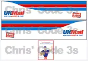 Code 3 Adhesive Vinyl Trailer Decal - UK Mail - 1/50 1/64 1/76 1/87 1/148