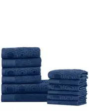 Superior Jacquard and Solid Absorbent 12pc Combed Cotton Towel Set