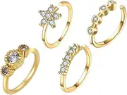 [TOVINANNA] Nose Ring Set 4pcs Zircon Nose Cuffs Comfortable Fit for Special Occasions