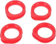Pair of Scissors Rings 4pcs Set for Hairdressing and Pet Grooming Soft Silicone Material Red
