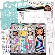 Fashion Angels Fashion Design Sketch Portfolio (11451) Full Size Sketch Book, Fashion Coloring for Kids,Brown/A,1 Count (Pack of 1)