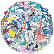 50 pcs Shark Stickers for Water Bottles, Cute Animal Waterproof Stickers for Teens, Girls, Perfect for Laptop, Phone, Skateboard, Travel, Extra Durable Vinyl - Shark Sticker