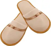 FRCOLOR 1 Pair Washable Reusable Spa Slippers with Antislip Sole Comfortable Closed Toe Design for Men and Women for Hotel Home Travel and Guest Use Bulk Options