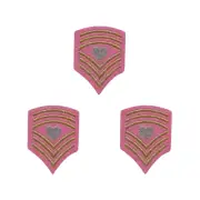 Sergeant Heart Chevron (3-Pack) Iron On Patch - Pink