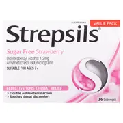 [Strepsils & Strepfen] Strepsils Sore Throat Sugar Free Strawberry Lozenges 36 Pack