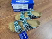Birkenstock Gator Gleam Green Metallic Arizona Sandals Sz US 11 42 NWT Narrow