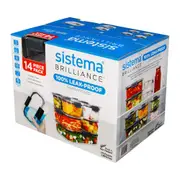 Sistema Brilliance 14 Piece Leakproof Food Storage Container Set Stackable Micro
