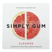 Simply Gum, Chewing Gum, Cleanse, Grapefruit, Prickly Pear, Cayenne, Sea Salt, 15 Pieces