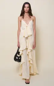 [Johanna Ortiz] Zambra Long Ruffled Organic Linen Top