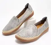 CLARKS Collection Espadrille Slip-Ons Elaina Ruby Shoes Pewter 7/M New