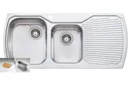 Oliveri Monet 1 & 3/4 Double Left Hand Bowl Inset Sink With Drainer MO711