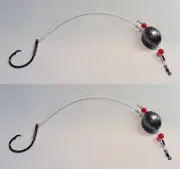 2 Pcs Drum Bottom Fishing Rig Red Fish Carolina Rig 3oz Catfish 9/0 Circle Hook