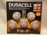 NEW Duracell 5 Multi-Colored LED Puck Lights Directional Base Remote Control