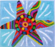 Bright Star Hand Painted Needlepoint Canvas