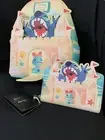 Loungefly Disney Stitch Mini Backpack & Wallet Set RARE NWT